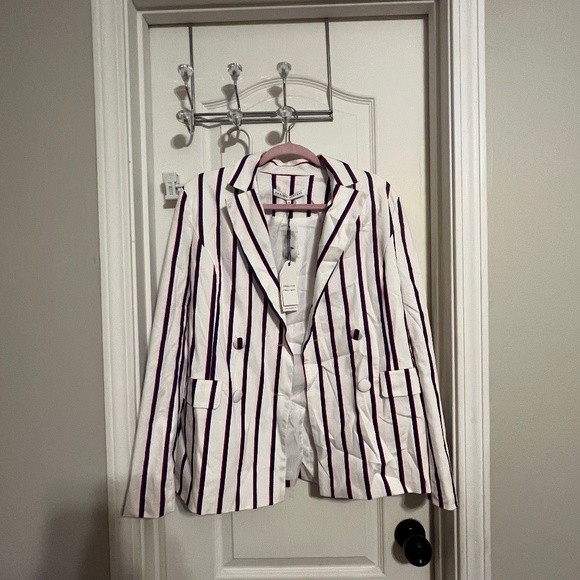 English Factory STRIPED DOUBLE BREASTED BLAZER-NWT - Picture 2 of 6